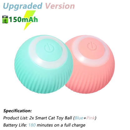 Smart Cat Toy Automatic Rolling Ball Cat Interactive Ball Usb Rechargeable Electric Moved Rotating Cat Toys Pet Accessories