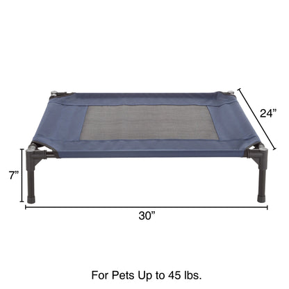 Elevated Pet Bed-Portable Raised Cot-Style Bed W/ Non-Slip Feet 24.5?X 18.5?X 7? for Dogs Cats and Small Pets-Indoor/Outdoor Use by  (Gray)