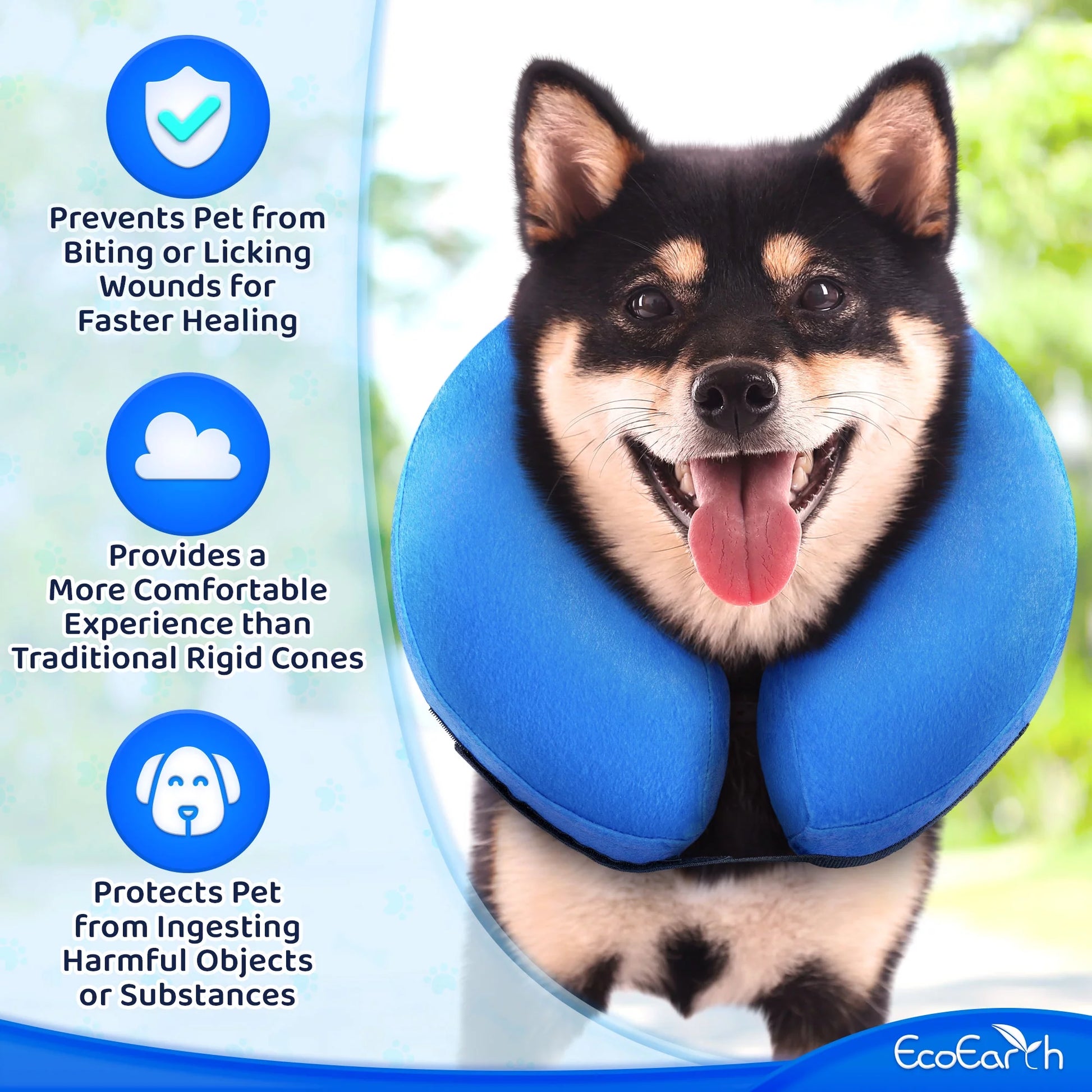 Inflatable Dog Cone (Extra-Large), after Surgery Anti-Bite Lick Wound Soft & Comfortable Protective Collar for Cats & Dogs by