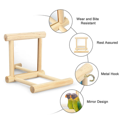 Bird Toy, Bird Mirror for Parakeet Cockatoo Cockatiel Conure Lovebird Canaries