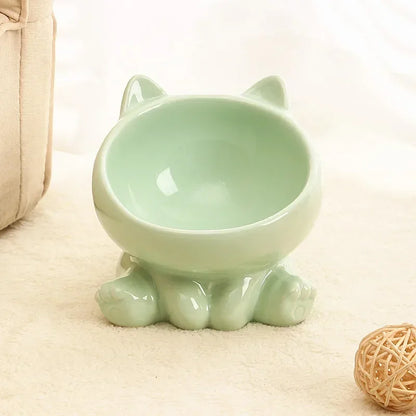 Cat Bowl Pet Accessories Ceramic Diagonal High Feet Cute Protection Cervical Spine Dog Bowl Drink Water Bowl Pet Supplies