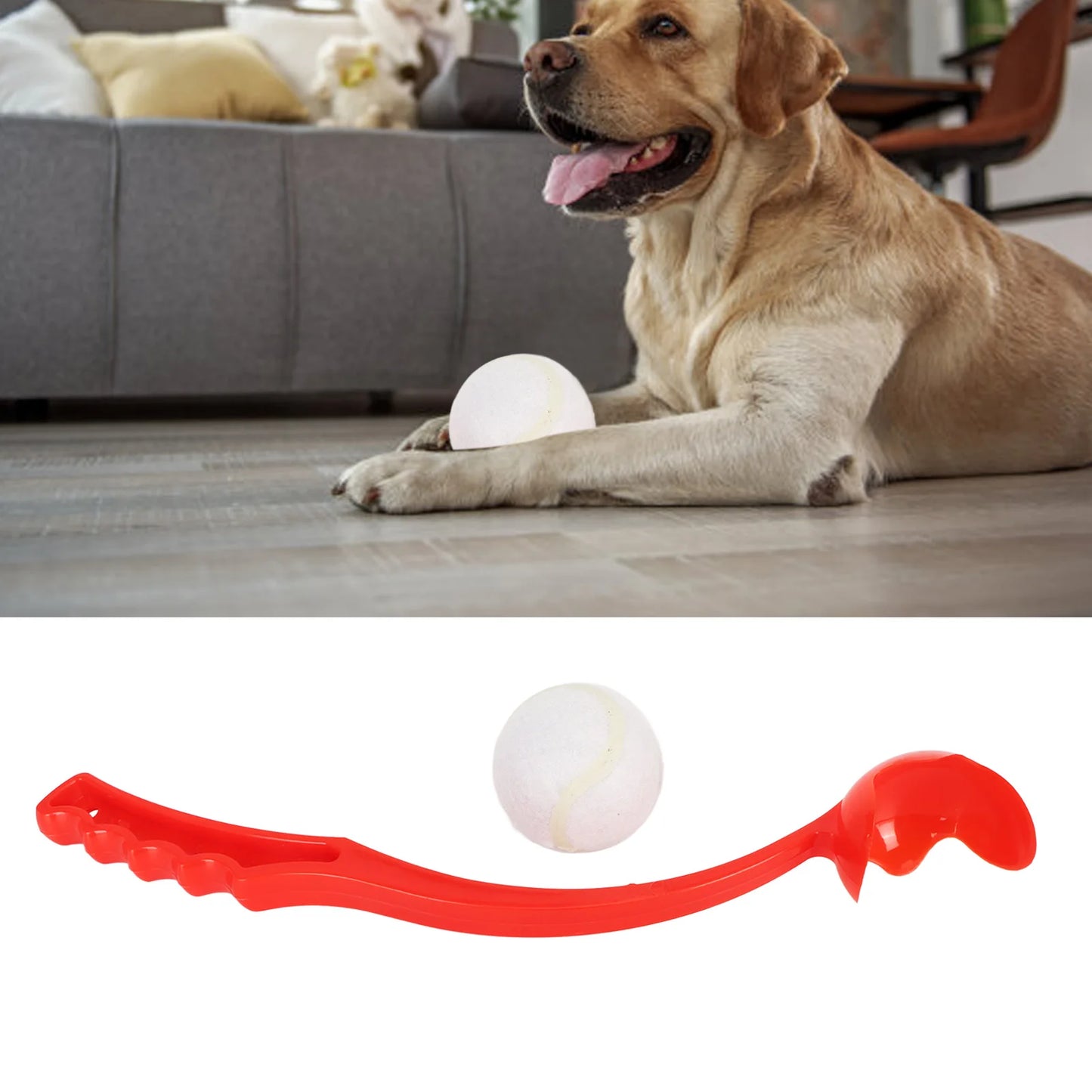 Hand Dog Ball Launcher Ergonomic Handle Interactive Tennis Ball Thrower Pet Toy for Outdoor Training