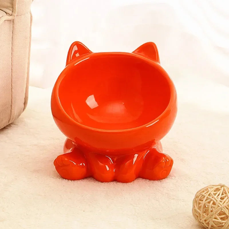 Cat Bowl Pet Accessories Ceramic Diagonal High Feet Cute Protection Cervical Spine Dog Bowl Drink Water Bowl Pet Supplies