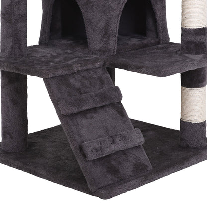 55'' Cat Tree Tower Condo Multi Platforms Kitty Play House Safety Scratch Post