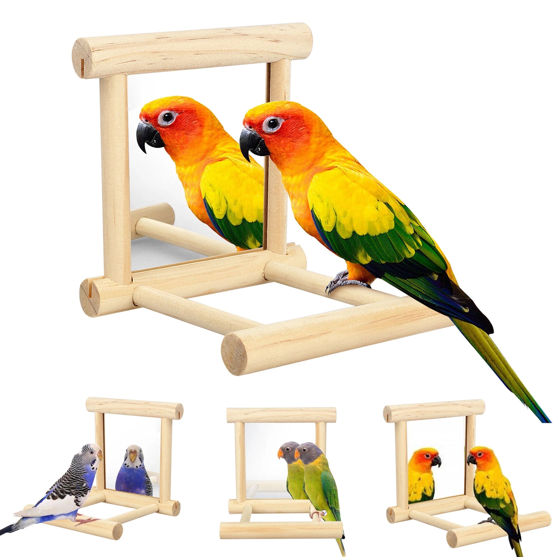 Bird Toy, Bird Mirror for Parakeet Cockatoo Cockatiel Conure Lovebird Canaries