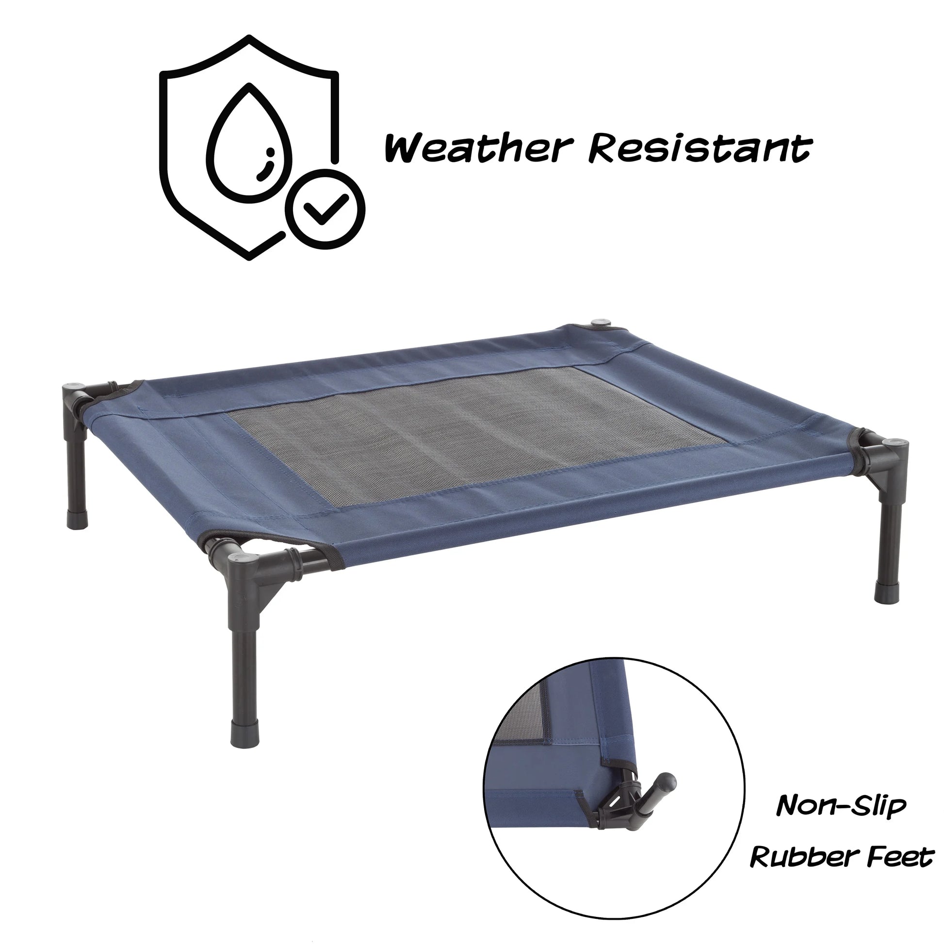 Elevated Pet Bed-Portable Raised Cot-Style Bed W/ Non-Slip Feet 24.5?X 18.5?X 7? for Dogs Cats and Small Pets-Indoor/Outdoor Use by  (Gray)