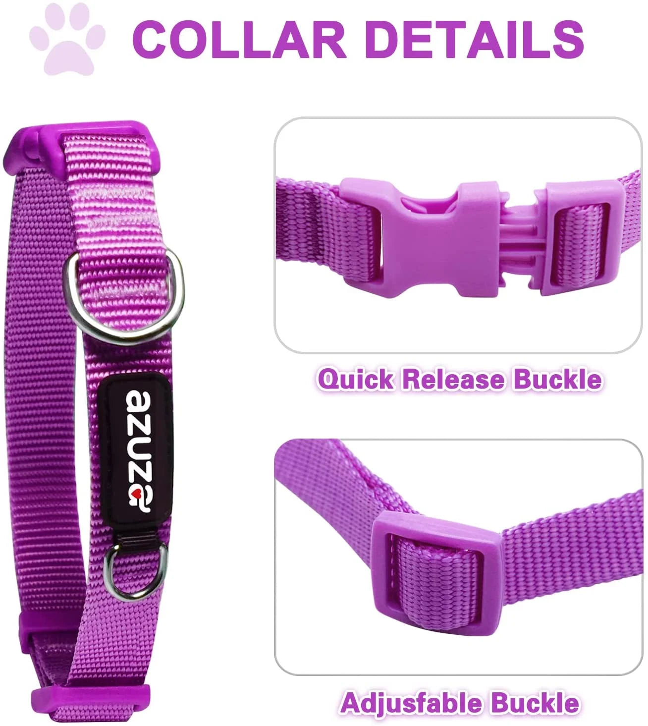 3 Pack Dog Collars Soft Comfortable Dog Collars for Small Medium and Large Dogs